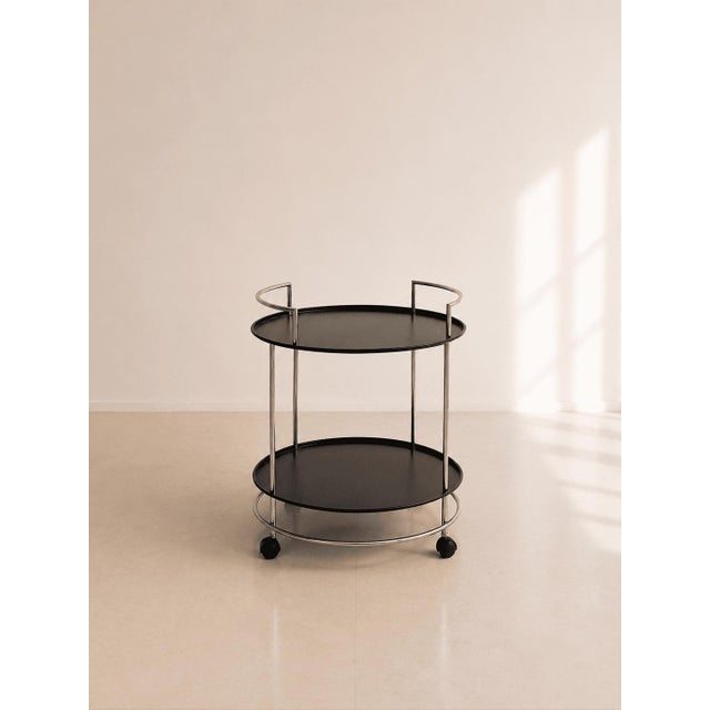 Circular Metal Trolley Bar, 1980s For Sale - Image 4 of 4