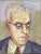 Early 20th century oil on board portrait painting of a serious gray haired man in glasses by Rolph Scarlett (1891-1984)...