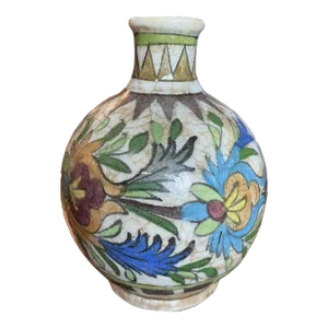Antique Persian Qajar Iznik Polychrome Vase