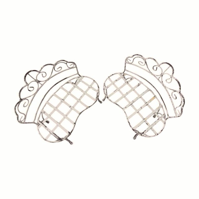 Vintage Wrought Iron Children’s Benches With Custom Toile Cushions - A Pair For Sale - Image 13 of 14