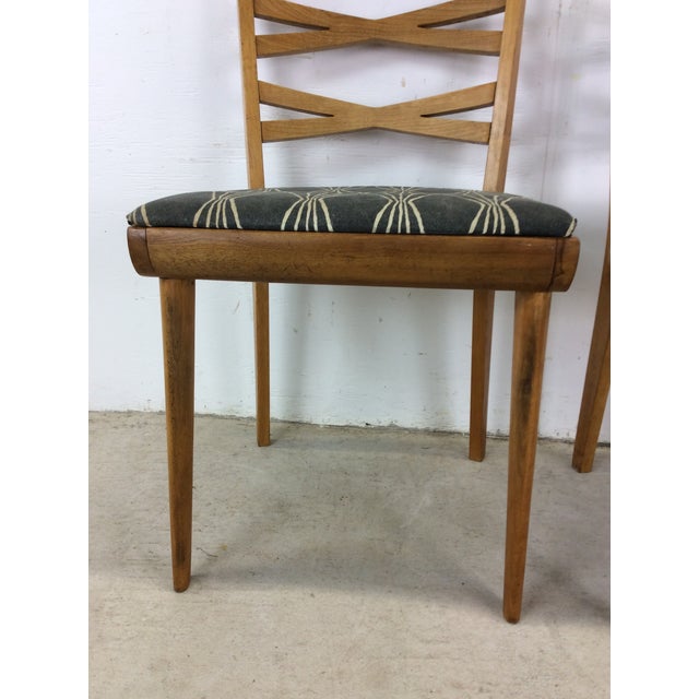 Pair of Mid Century Modern Dining Chairs by Heywood Wakefield With Newer Upholstery For Sale - Image 9 of 12