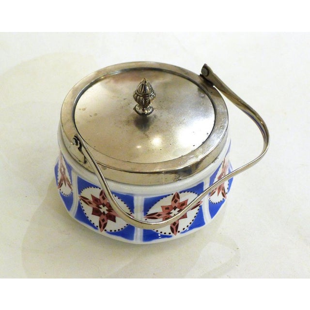 Art Deco Candy / Sugar Bowl in Earthenware and Metal from Gebrüder Mehner, Former Czechoslovakia, 1920s For Sale - Image 4 of 14
