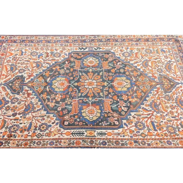 Ecru Antique Qashqai Rug 4'10'' x 6' For Sale - Image 8 of 12