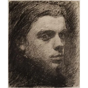 Rare 1959 Henri Fantin-Latour "Self-Portrait", Large Hungarian Photogravure