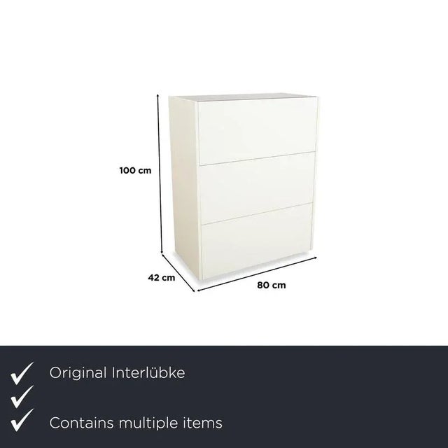 Modern Cube Sideboard in White Wood from Interlübke, Set of 2 For Sale - Image 3 of 18