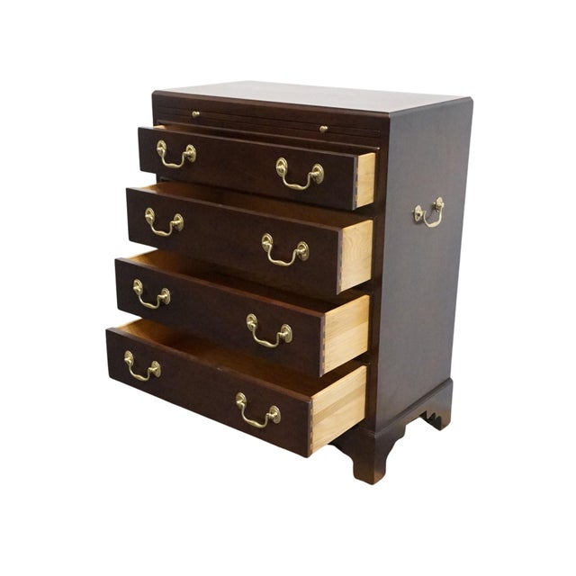Brown High End Solid Mahogany Traditional Style 25" Chairside Chest / Accent End Table For Sale - Image 8 of 13