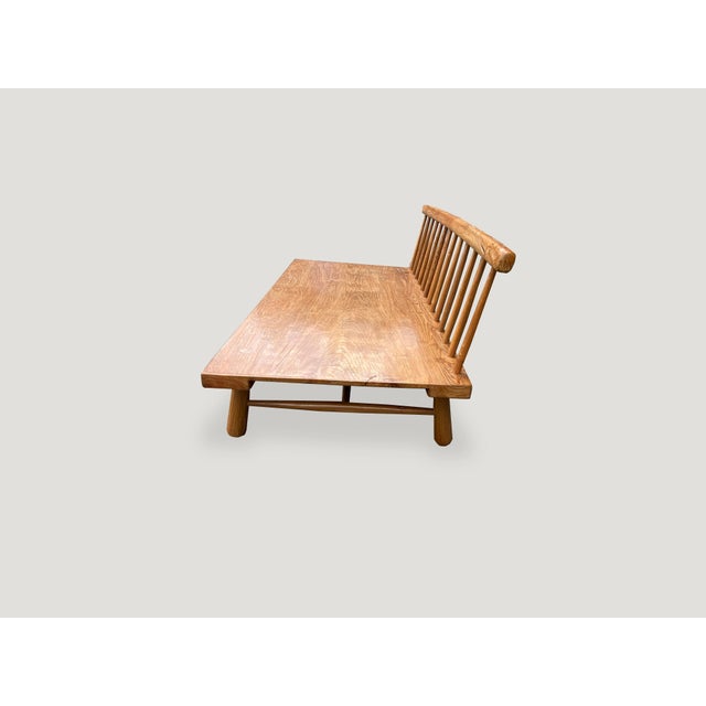 Brown Andrianna Shamaris Couture Low Teak Wood Sofa For Sale - Image 8 of 18