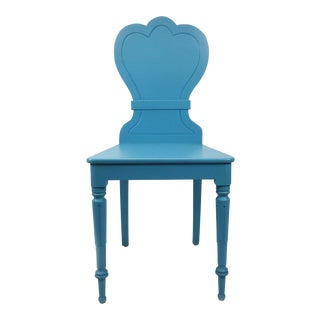 20th century Cottage Soft Blue Hall Chair For Sale
