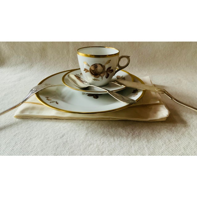 1960s Royal Copenhagen Brown Rose Breakfast Set For Sale - Image 6 of 18