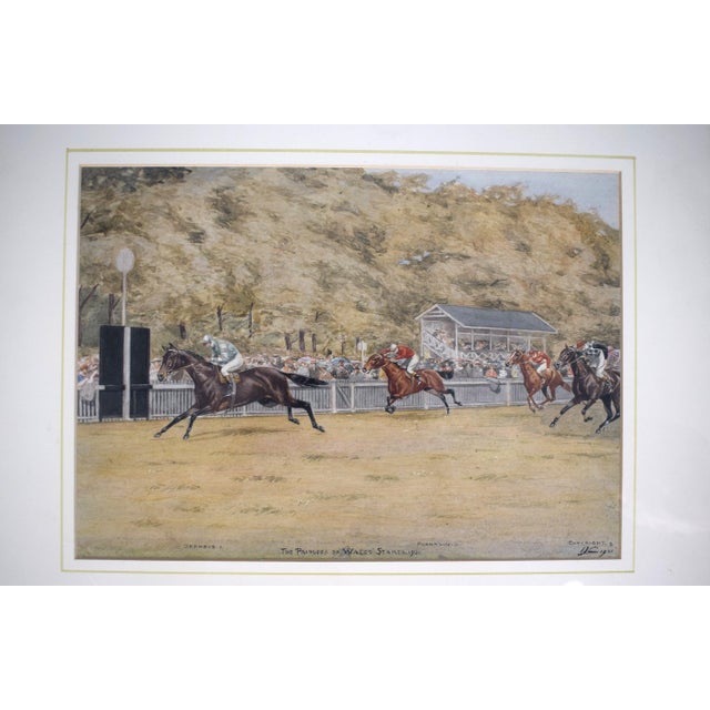 Traditional The Princess of Wales Stakes 1921 Watercolour by Isaac J. Cullin (1881-1947) For Sale - Image 3 of 8