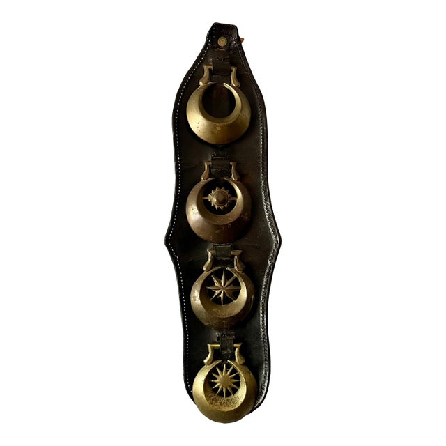 Vintage Brass and Leather Horse Bridle Strap For Sale