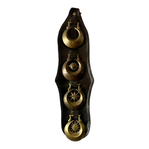Vintage Brass and Leather Horse Bridle Strap
