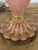Mid 20th Century Murano Pink and Gold Glass Table Lamps W/ Coordinating Parchment Shades - a Pair For Sale - Image 9 of 16