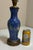 Chinoiserie Vintage Chinoiserie Famille Rose Porcelain Table Lamp - Cobalt Blue & Hand-Painted Peonies For Sale - Image 3 of 9