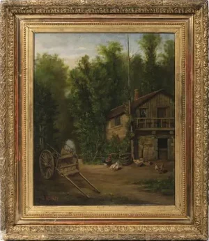 European School Artist, Rural Landscape, Oil on Canvas, Framed