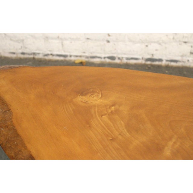 Wood Mid 20th Century Live Edge Coffee Table W/ Butterfly Notch For Sale - Image 7 of 11