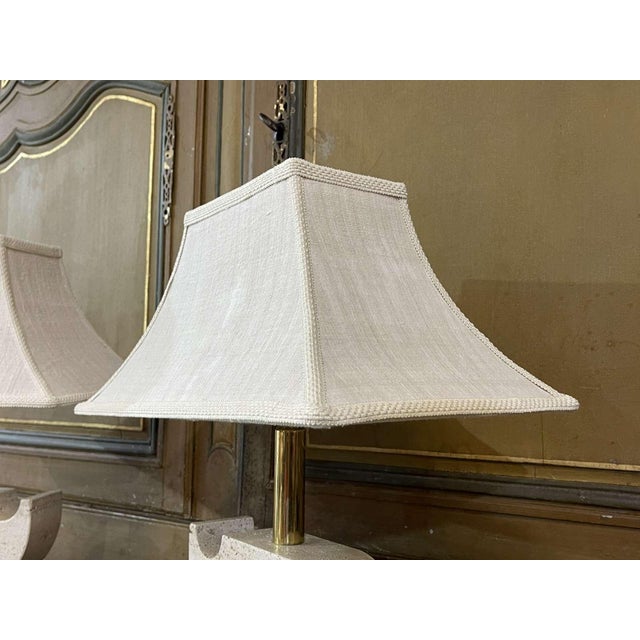 Beige Italian Travertine Lamps by Fratelli Mannelli, 1970s, Set of 2 For Sale - Image 8 of 18