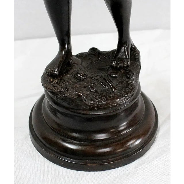 Bronze Woman with Torch by Rousseau, Late 19th Century For Sale - Image 9 of 18