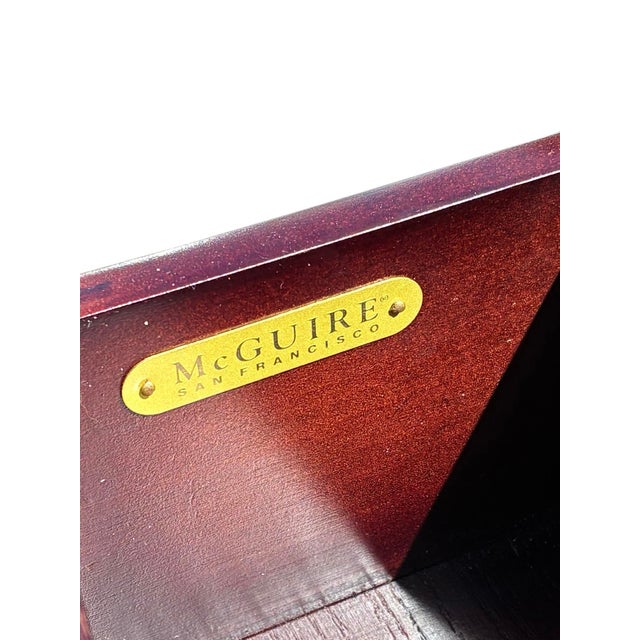 Pair of Barbara Barry for McGuire Caned Bedside Tables in Dark Tobacco For Sale - Image 9 of 9