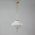 This midcentury lantern was designed and manufactured in Italy in the 1950s to 1960s. It features a ribbed milk glass...