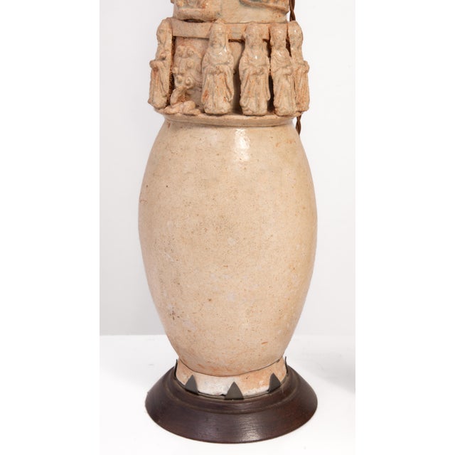 Chinese Song Yuan Dynasty 13th 14th Century Qinghai Funerary Pottery Jars Mounted as Lamps a Pair For Sale - Image 14 of 18