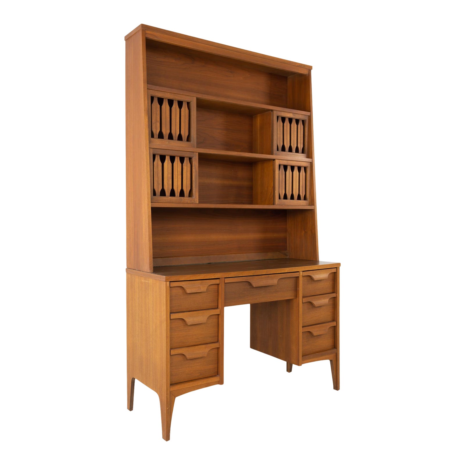 Johnson Carper Mid Century Desk With Hutch And Chair Chairish