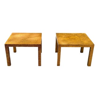 Pair of Burl Wood End Tables Nightstands, Circa 1970s For Sale
