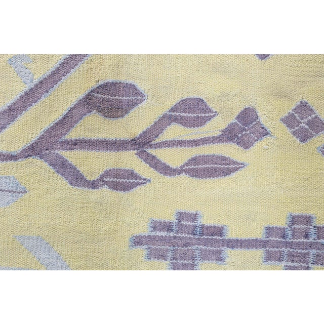 Doris Leslie Blau Vintage Dhurrie Pale Sand With Lavender Flatweave Cotton Rug For Sale - Image 11 of 11