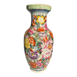 1930's Large Famille Rose Chinese Millefleurs Vase - 16 Inches