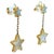 Contemporary Silvery White Pearl Star Galaxy Celestial Constellation Zodiac 18k Gold Earrings, A Pair For Sale - Image 3 of 8