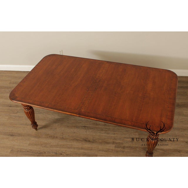 Henredon Henredon Somerton Banded Mahogany Rectangular Dining Table With Fluted Legs For Sale - Image 4 of 18