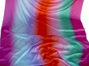 1970s Italian Textile Como Silk Fabric Rainbow - 9 Yards
