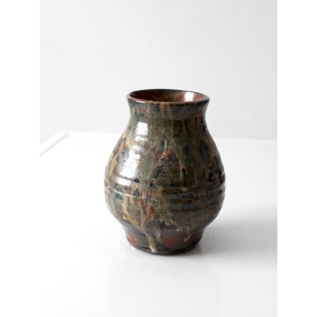 Vintage Handmade Studio Pottery Vase For Sale - Image 4 of 12