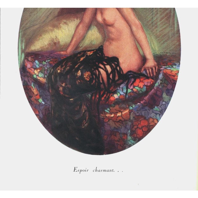 1929 French Art Deco Lithograph- Exotic Nude For Sale - Image 4 of 4