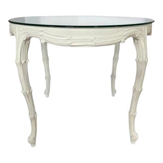 Palm Regency Round Center Entry Hall Game Dining Table Serge Roche Plaster Style For Sale
