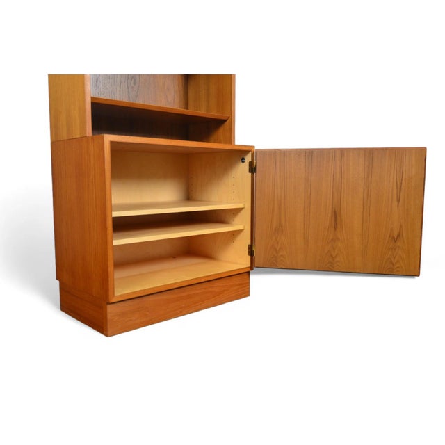 Mid 20th Century Carlo Jensen Narrow Teak Bookcase With Lower Locking Cabinet For Sale - Image 5 of 9