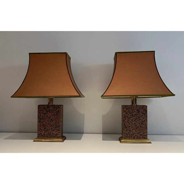 1970s Mid Century Modern Chinese Wood and Gilt Metal with Pagoda Shade Table Lamps - a Pair For Sale - Image 4 of 12