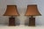 1970s Mid Century Modern Chinese Wood and Gilt Metal with Pagoda Shade Table Lamps - a Pair For Sale - Image 4 of 12