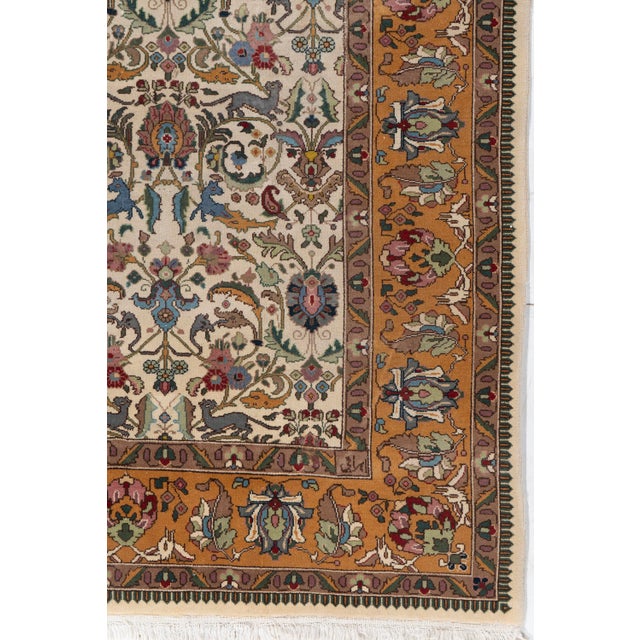 White Vintage Oriental Animal Pictorial Rug 7'9 X 10'9 For Sale - Image 8 of 8