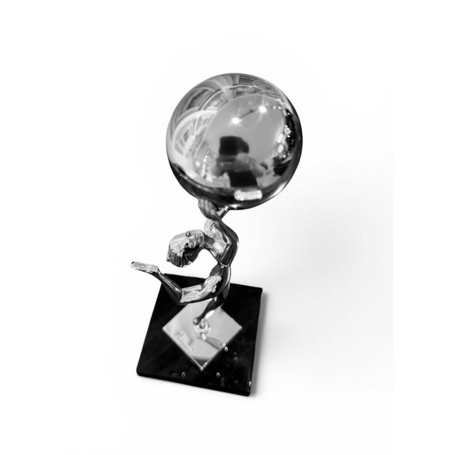 British Nude Female Lighter in Silver-Plated Chrome from DuPont, 1928 For Sale - Image 3 of 9