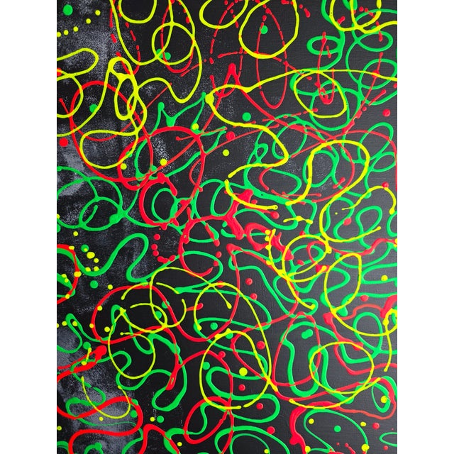 Oksana Babala Neon Diptych – Abstract Oil Painting on Canvas – 2‑in‑1 Set For Sale - Image 9 of 17