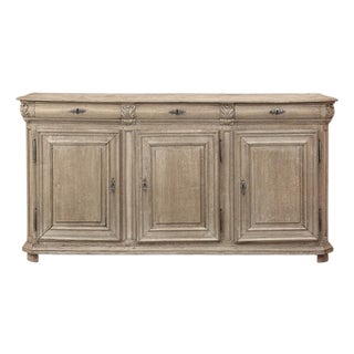 18th Century Country French Neoclassical Stripped Oak Buffet For Sale