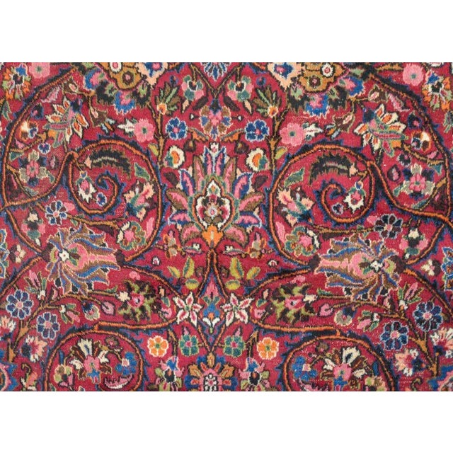 Red Grande Vintage Mashad Rug For Sale - Image 8 of 11