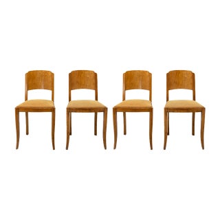 Art Deco French Dining Chairs, 1930s, Set of 4 For Sale