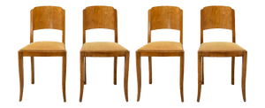 Art Deco French Dining Chairs, 1930s, Set of 4