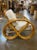 Yellow Restored Child Size 3-Strand Round Full Pretzel Rattan Sofa & Lounge Chair For Sale - Image 8 of 12
