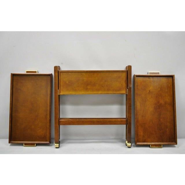 The Bombay Company Modern Rolling Folding Bar Cart Chairish