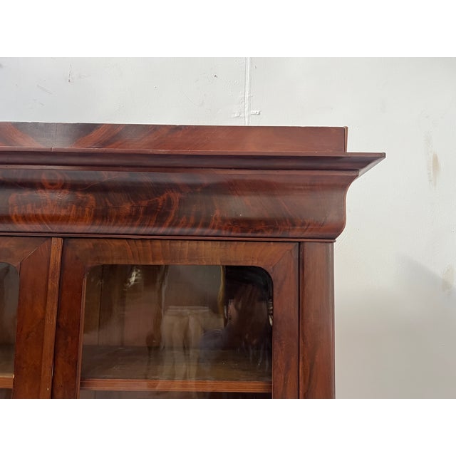 19th Century Louis Philippe Mahogany and Mahogany Veneer Bookcase For Sale - Image 9 of 13