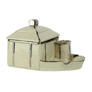 Art Deco Smoking Set in Porcelain For Sale