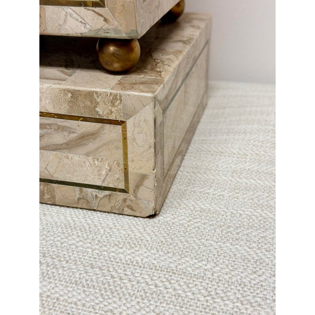 1970s Maitland Smith Tessellated Marble Large Obelisk For Sale - Image 9 of 9